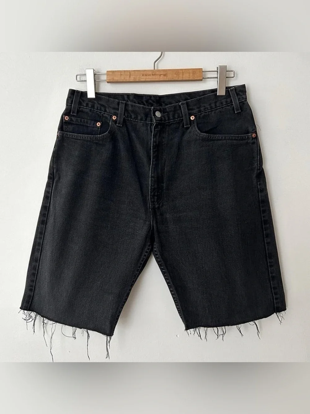 Vintage Levi’s 505 Black Cut Off Denim Jean Shorts